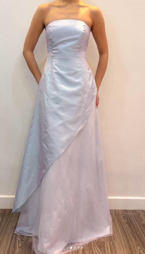Glamours Pale Blue Prom Dress Sheath Satin Long Evening Dress DP07043