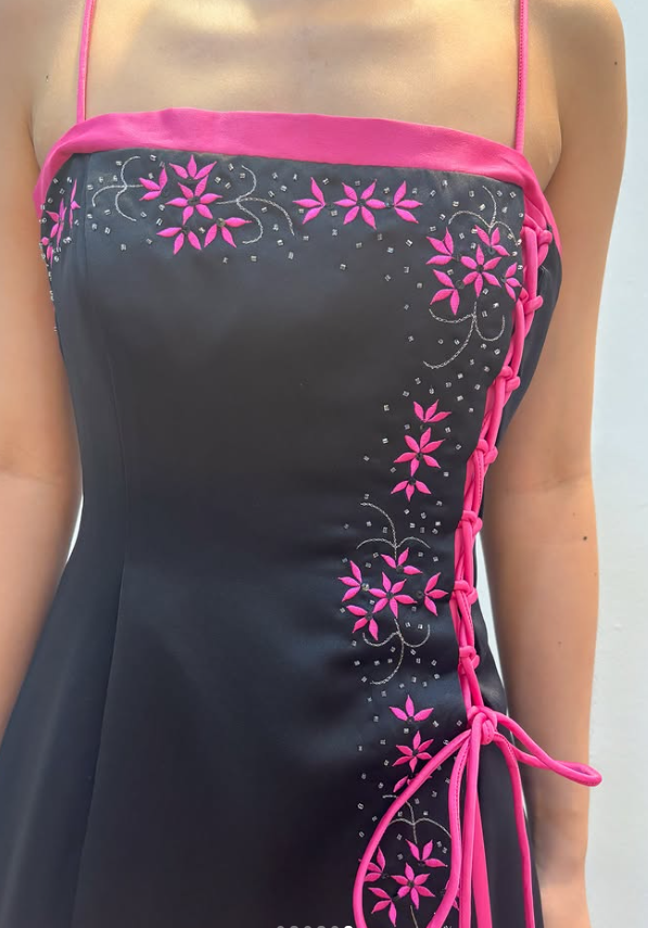 Glamours Black Prom Dress Sheath Satin Long Evening Dress DP07047