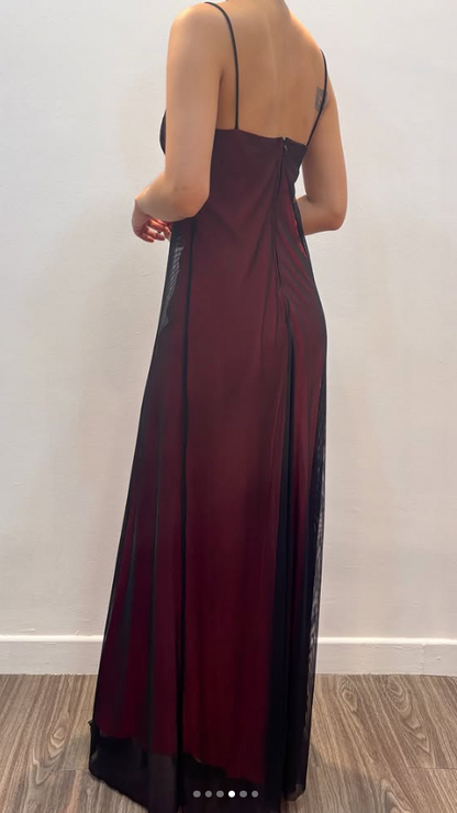 Glamours Red Prom Dress Sheath Satin Long Evening Dress DP07048