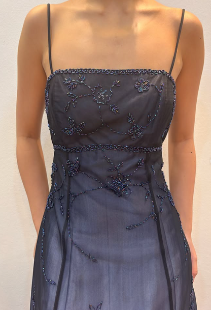 Glamours Grey Prom Dress Sheath Chiffon Long Evening Dress DP07049