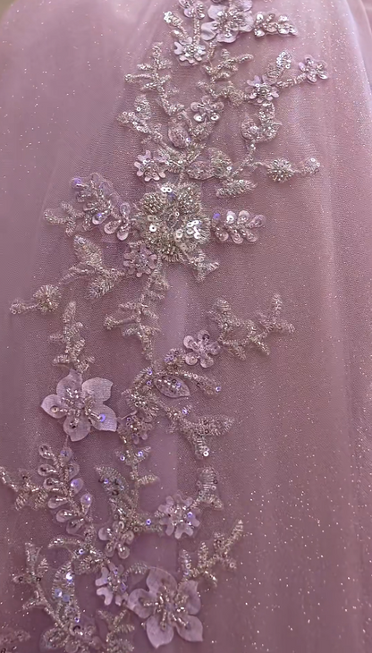 Gorgeous Lilac Ball Gown Quinceanera Dress Tulle Sweet 16 Dress DP07072