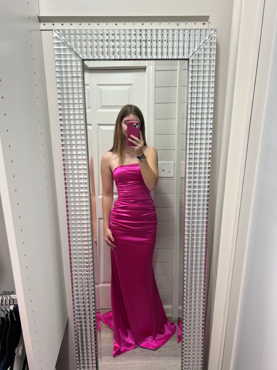 Elegant Pink Long Prom Dress Sheath Satin Prom Dress DP07095