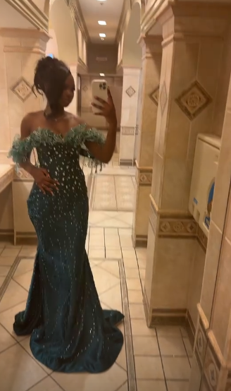 Elegant Dark Green Long Prom Dress Sheath Tulle Beaded Evening Dress DP07101
