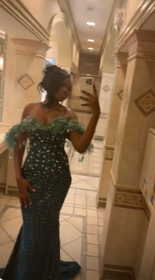 Elegant Dark Green Long Prom Dress Sheath Tulle Beaded Evening Dress DP07101