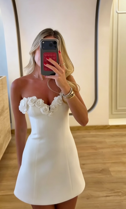 Fashion White Birthday Dress Satin Sheath Short Homecoming Dress DP07106