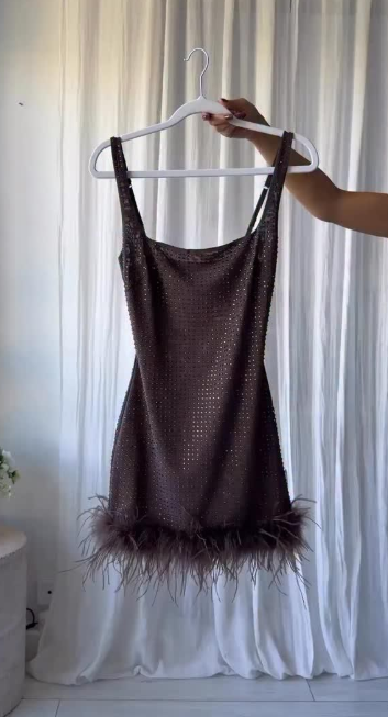 Fashion Brown Birthday Dress Sheath Chiffon Short Homecoming Dress DP07120