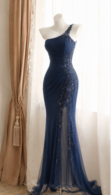 Chic Navy Blue Short Homecoming Dress Sheath Sequins Birthday Dress DP07142