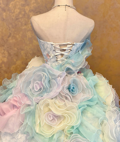 Chic Colorful Prom Dress Ball Gown Sweet 16 Dress Tulle Quinceanera Dress DP07148