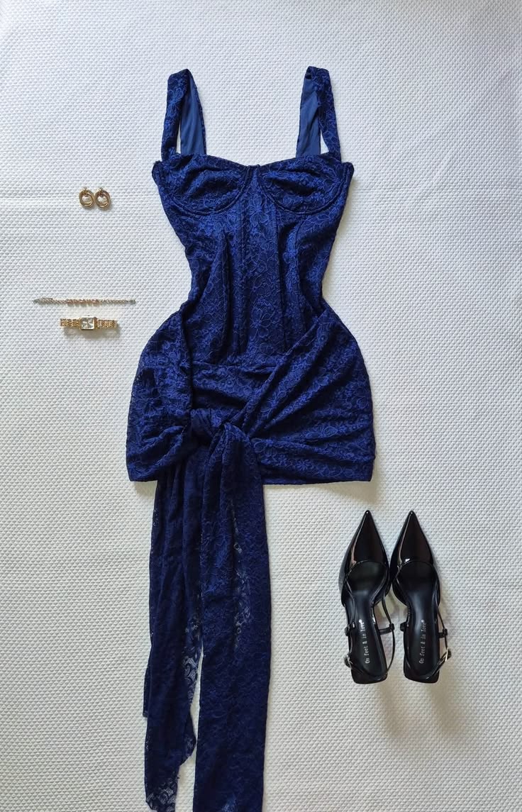 Beautiful Navy Blue Short Homecoming Dress Sheath Lace Birthday Dress DP07171