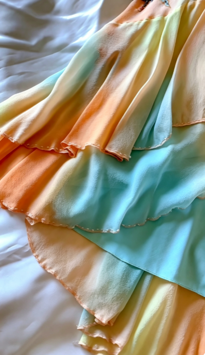 Beautiful Blue Long Evening Dress Sheath Chiffon Beaded Prom Dress DP07196
