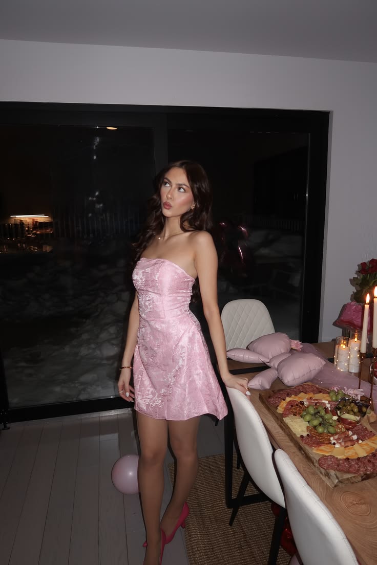 Fashion Pink Short Birthday Dress Sheath Satin Homecoming Dress DP07227