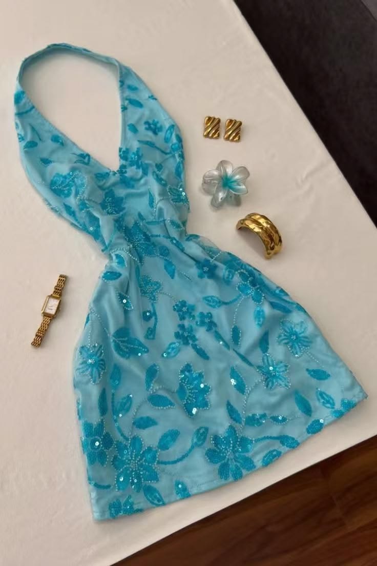 Chic Blue Short Prom Dress Sheath Chiffon Beaded Homecoming Dress DP07249