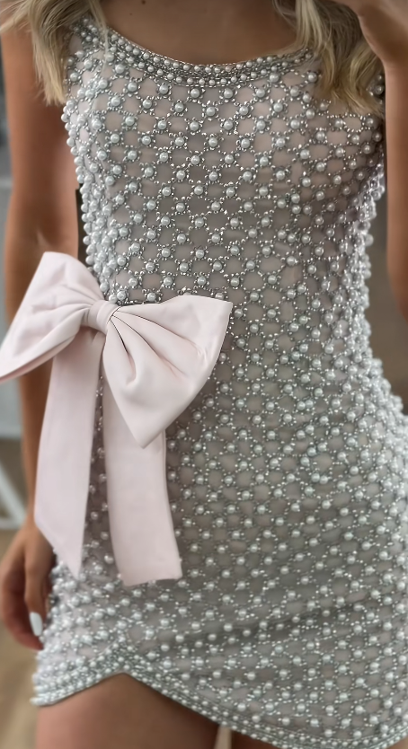 Gorgeous Grey Birthday Dress Sheath Tulle Beaded Homecoming Dress DP07287