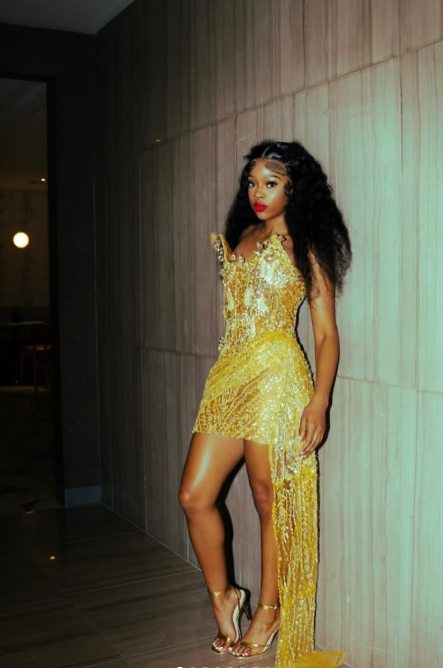 Gorgeous Yellow Birthday Dress Sheath Tulle Beaded Homecoming Dress DP07289