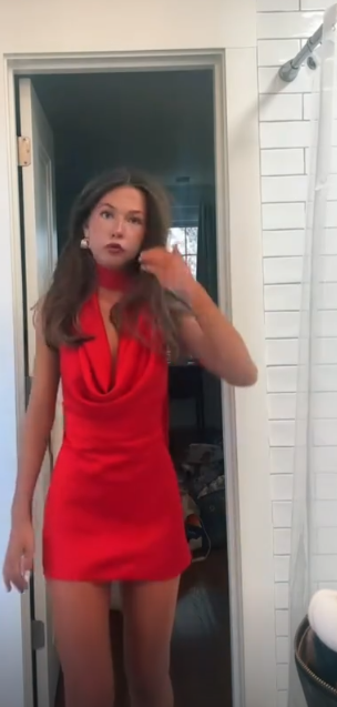 Fashion Red Short Homecoming Dress Sheath Satin Birthday Dress DP07342
