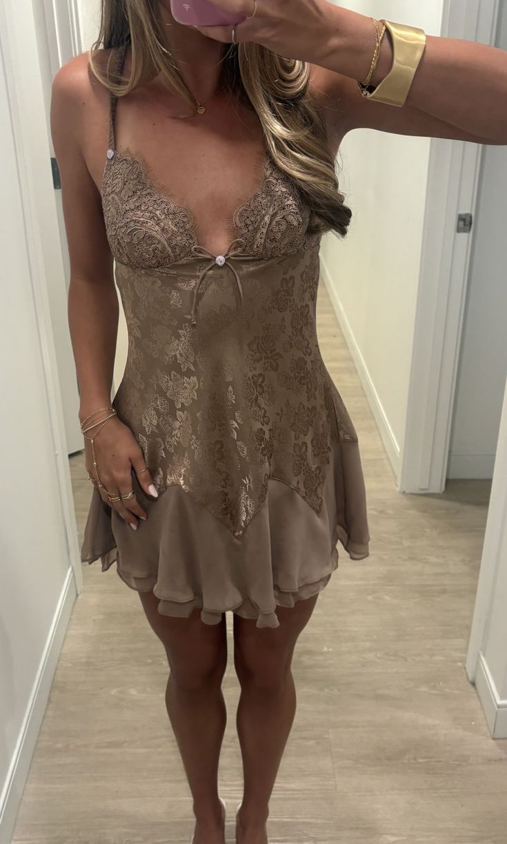 Fashion Light Brown Short Homecoming Dress Sheath Chiffon Birthday Dress DP07355