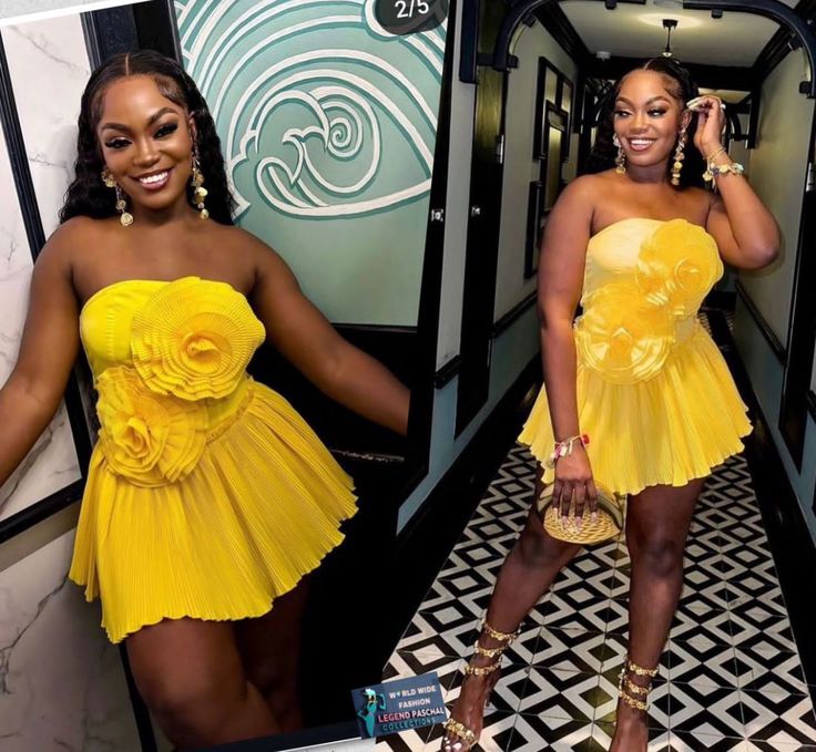 Fashion Yellow Short Homecoming Dress Sheath Satin Beaded Birthday Dress DP07357