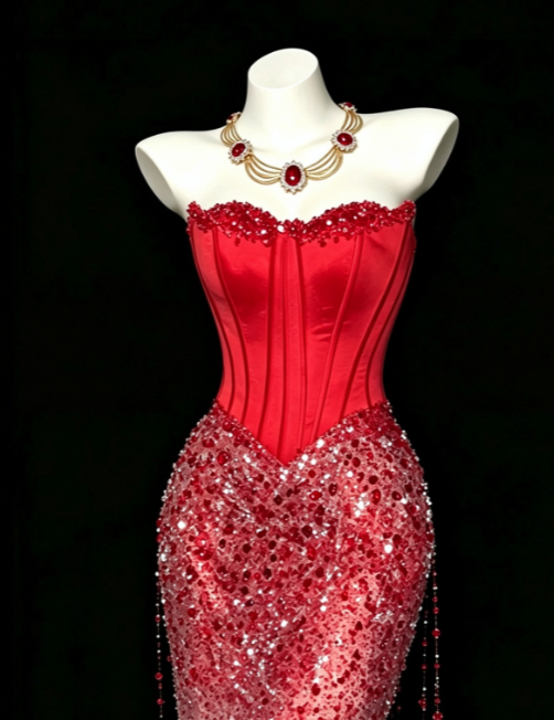 Fashion Sheath Satin Long Evening Dress Red Prom Dress DP07372