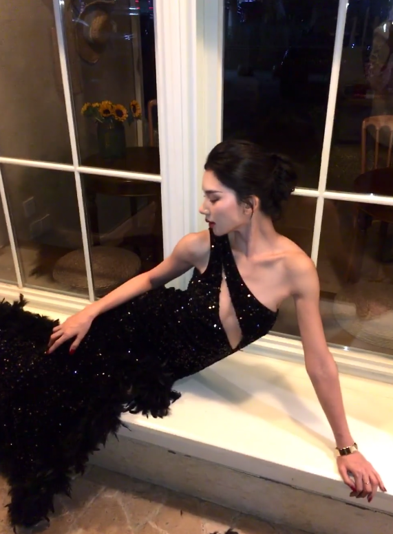 Fashion Sheath Sequins Long Evening Dress BlackProm Dress DP07378