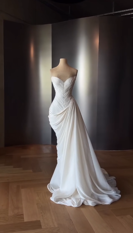 Simple Sheath White Wedding Dress Chiffon Bridal Gown DP07383