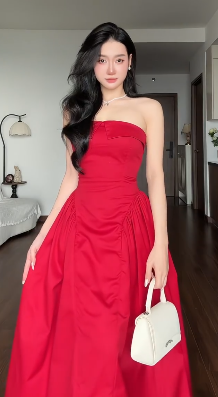 Fairy A-Line Satin Long Prom Dress Burgundy Evening Dress DP07435