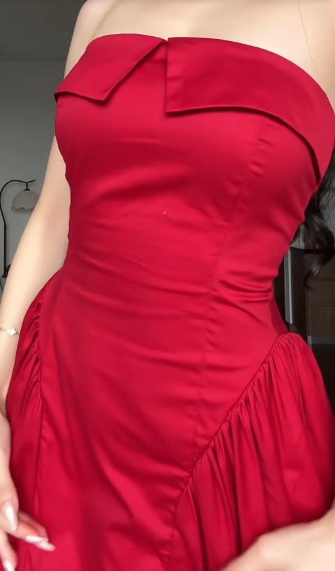 Fairy A-Line Satin Long Prom Dress Burgundy Evening Dress DP07435