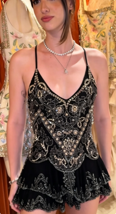Black Short Homecoming Dress Sheath Sequins Birthday Dress DP07503