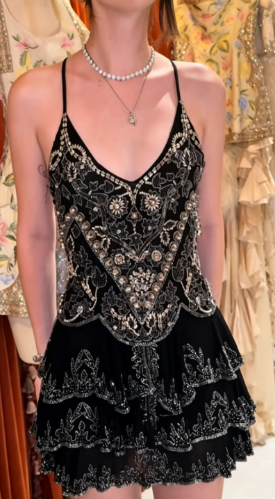 Black Short Homecoming Dress Sheath Sequins Birthday Dress DP07503