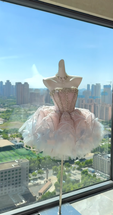 Pink Strapless Short Homecoming Dress A-Line Tulle Birthday Dress DP07507