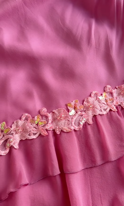 Fashion Pink Short Homecoming Dress Chiffon Sheath Birthday Party Dress DP07583