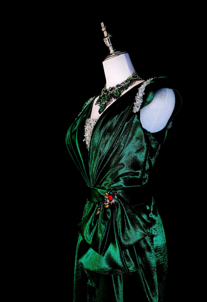 Chic Dark Green Prom Dress Sheath Satin Long Evening Dress DP07686