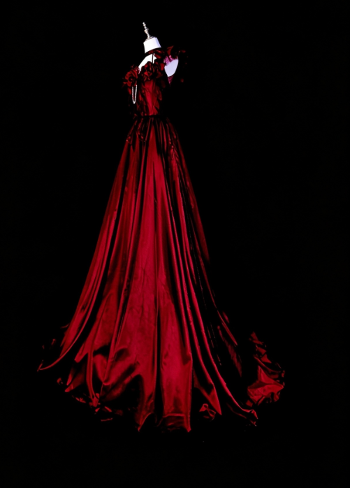 Chic Red Prom Dress A-line Satin Long Evening Dress DP07688