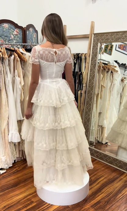 Classy White Bridal Dress A-Line Wedding Dress Tulle Bridal Gown DP07712