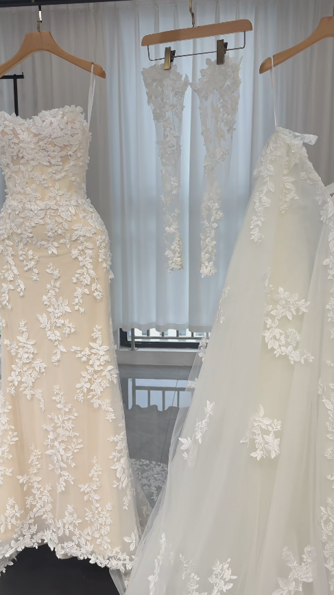 Classy White Bridal Dress Sheath Wedding Dress Lace Bridal Gown DP07720