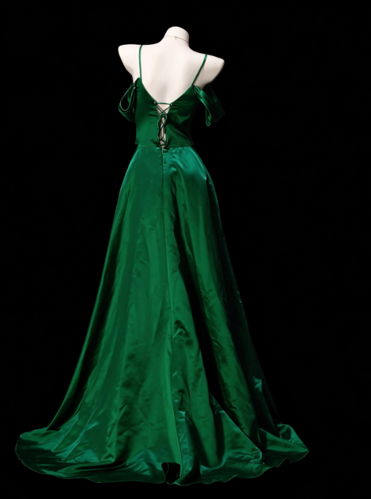 Gorgeous Green Prom Dress A-Line Satin Long Evening Dress DP07750