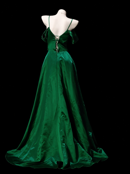 Gorgeous Green Prom Dress A-Line Satin Long Evening Dress DP07750