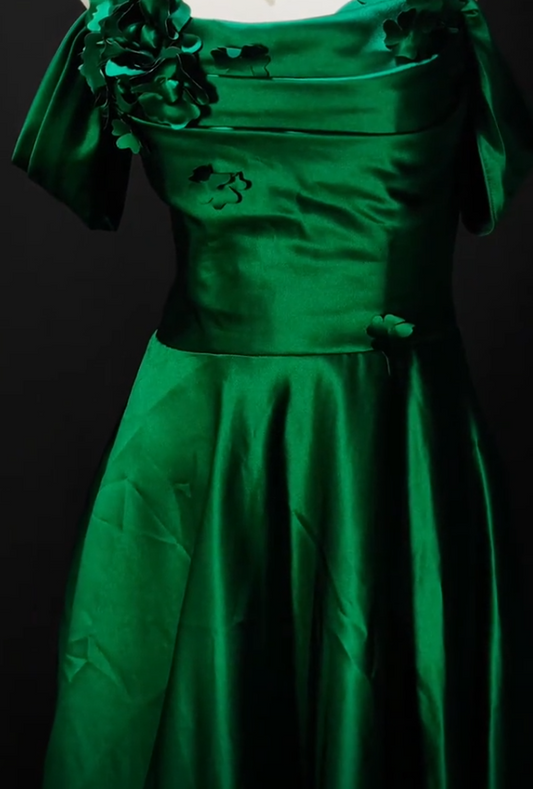 Gorgeous Green Prom Dress A-Line Satin Long Evening Dress DP07750