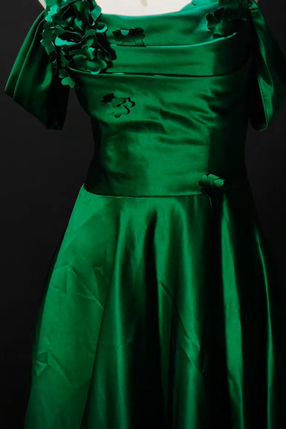 Gorgeous Green Prom Dress A-Line Satin Long Evening Dress DP07750