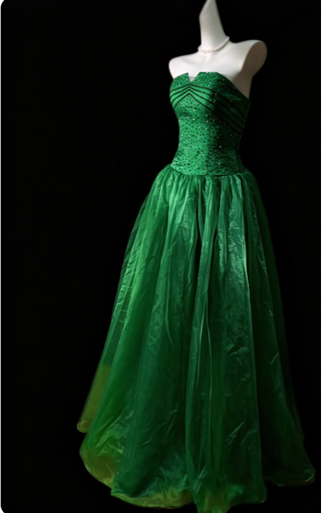 Gorgeous Green Prom Dress A-Line Tulle Long Evening Dress DP07763