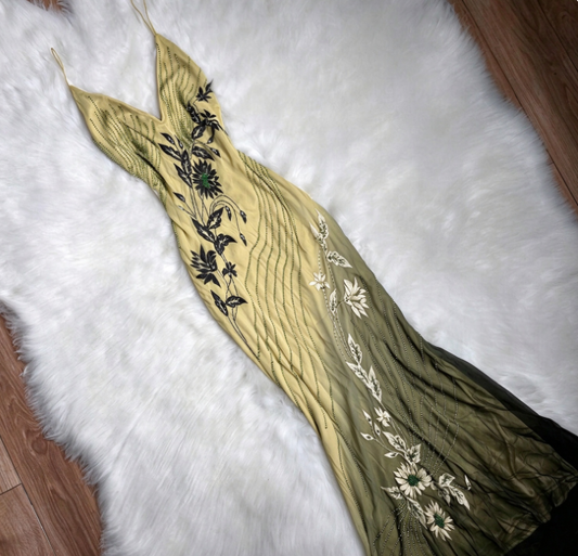Gorgeous Yellow Prom Dress Sheath Chiffon Beaded Long Evening Dress DP07770
