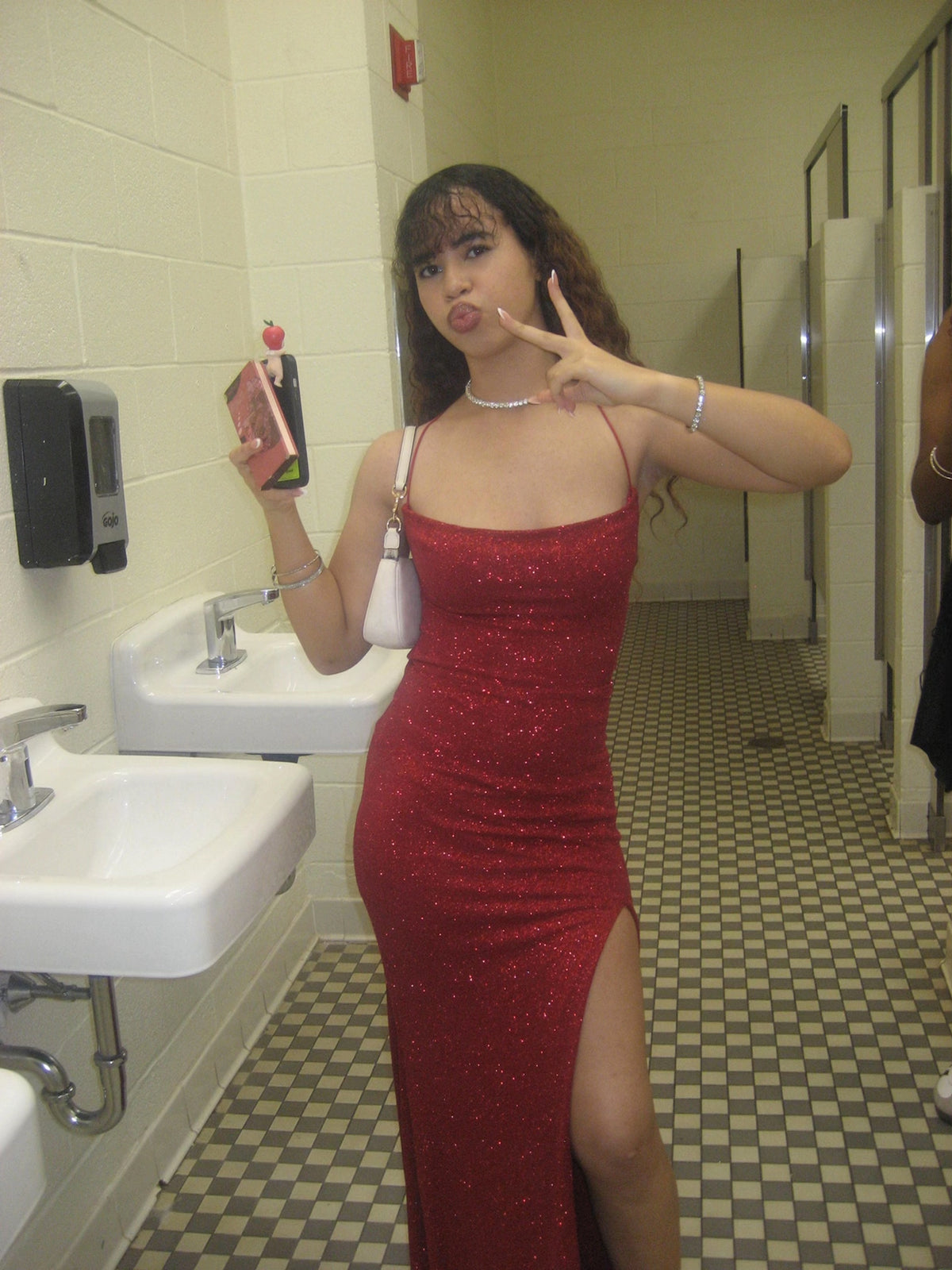 Gorgeous Red Prom Dress Sheath Sequins Long Evening Dress DP07772