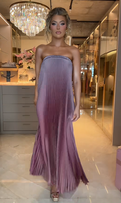 Gorgeous Dusty Pink Prom Dress Sheath Chiffon Long Evening Dress DP07779