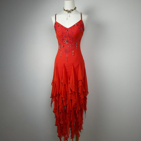 Gorgeous Red Prom Dress Sheath Chiffon Long Evening Dress DP07781