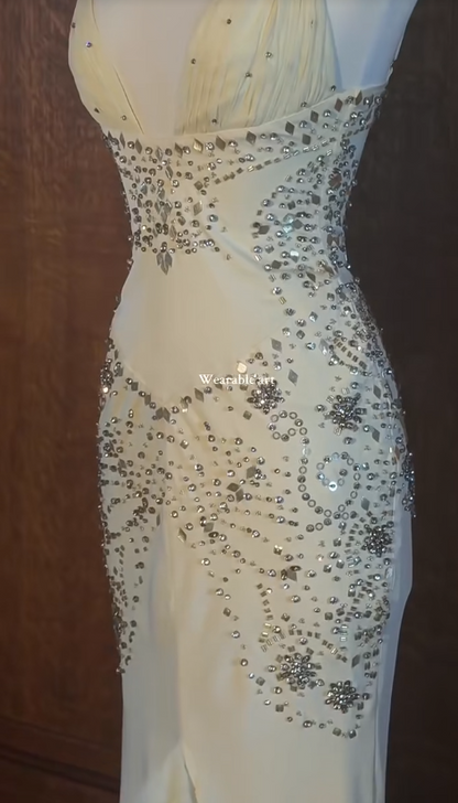 Gorgeous Ivory Prom Dress Sheath Chiffon Long Evening Dress DP07782