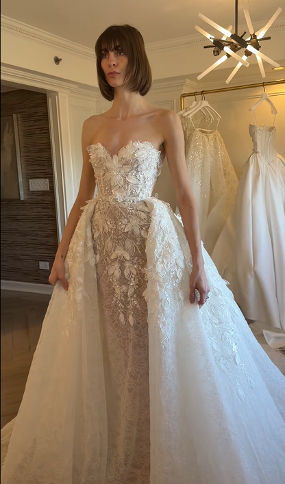 Gorgeous White Bridal Dress Sheath Lace Wedding Dress DP07784