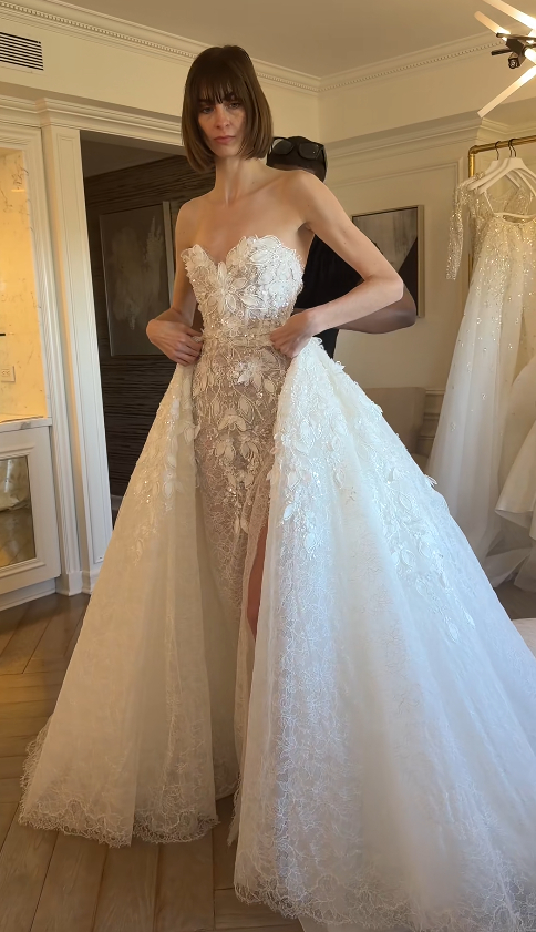 Gorgeous White Bridal Dress Sheath Lace Wedding Dress DP07784