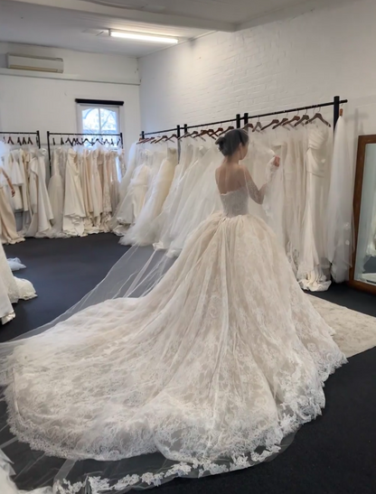 Eternal Strapless A-Line Wedding Dress White Lace Bridal Dress ED07839