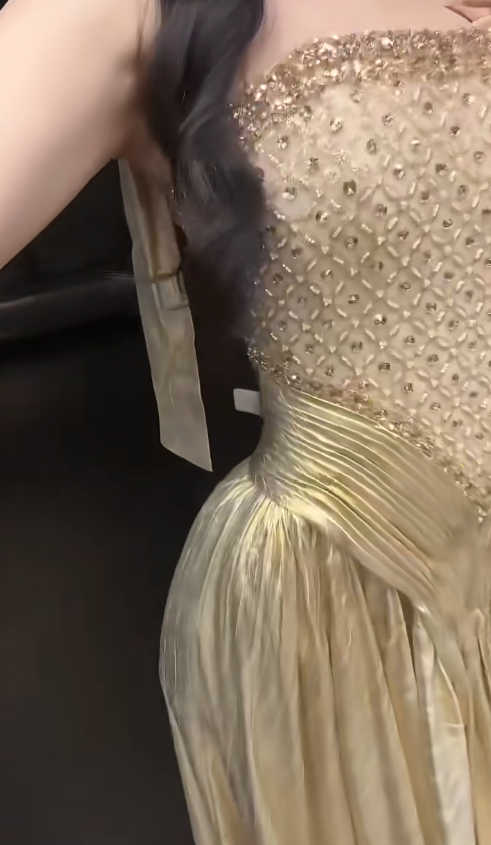 Chic Gold Prom Dress Sheath Satin Long Evening Dress DP07851