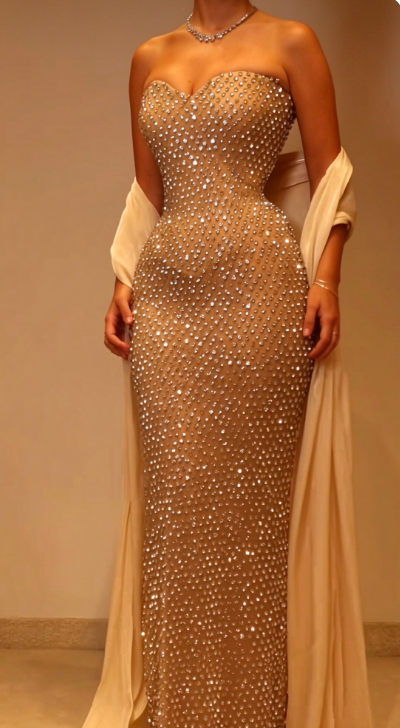 Chic Silver Prom Dress Sheath Sequins Long Evening Dress DP07855