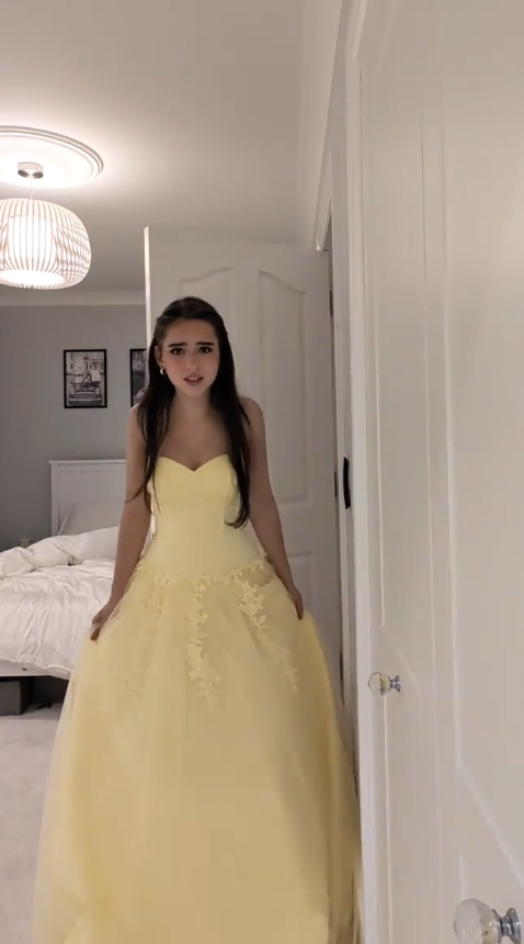 Pretty Yellow Prom Dress A-Line Tulle Long Evening Dress DP07896
